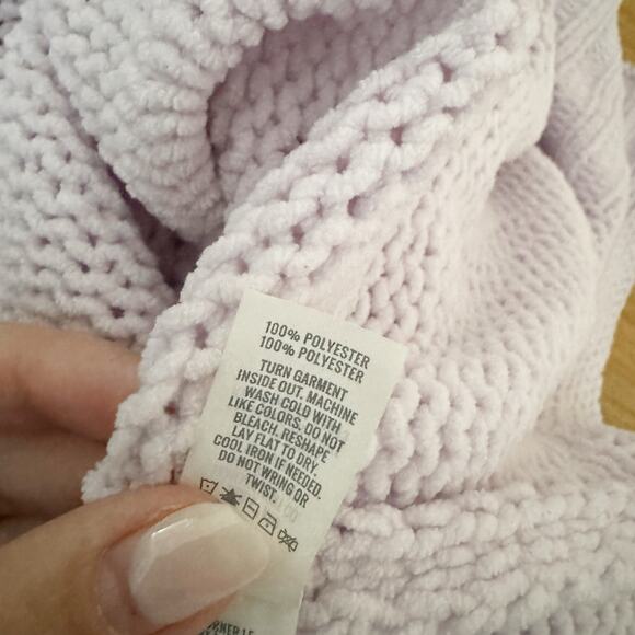 AERIE Chenille Hoodie Sweater Light Purple Small S - Picture 9 of 9